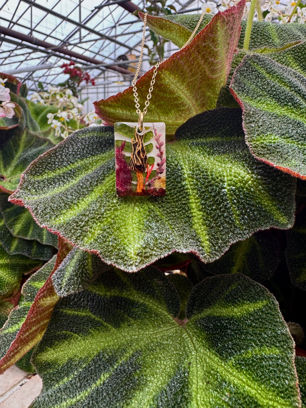 1” Rectangle Morel Pendant