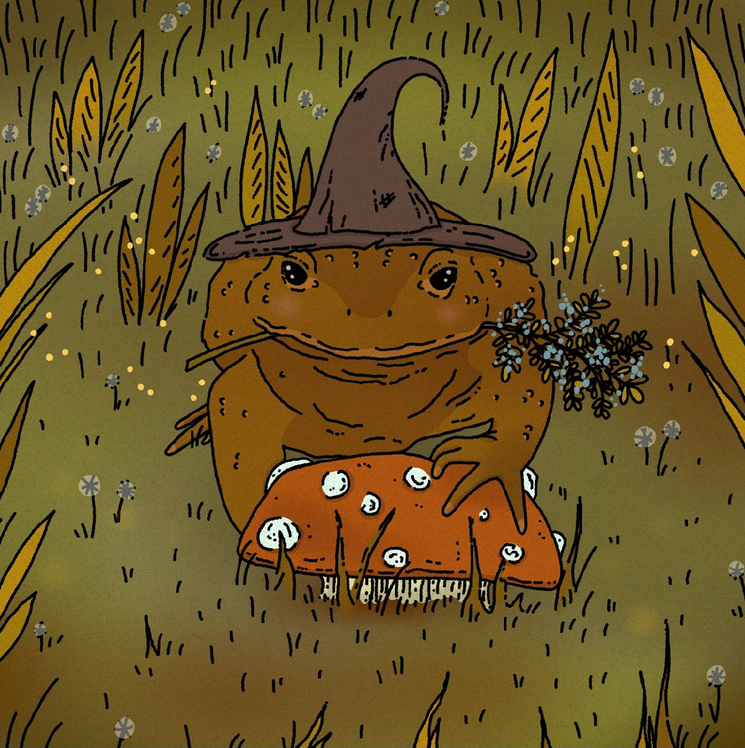 Witch Toad 8x8 Print